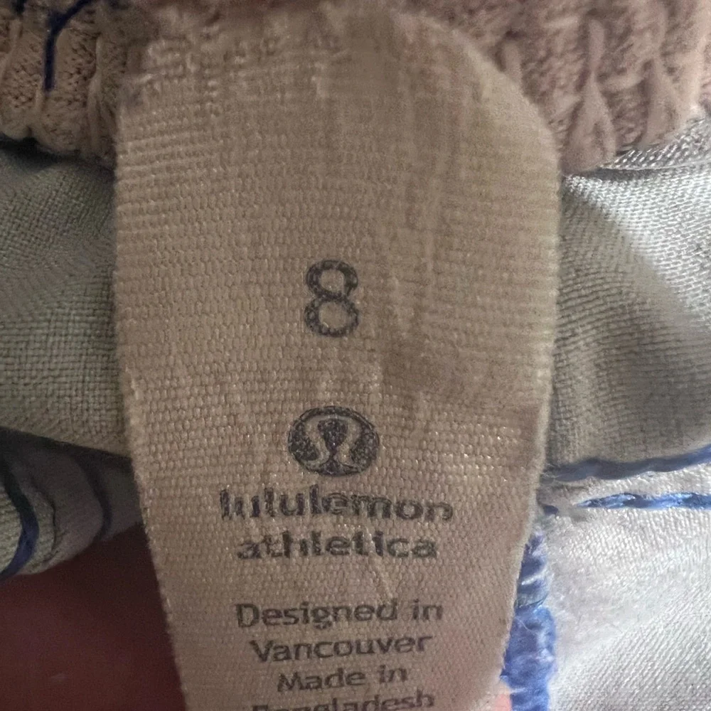 lululemon athletica Blue and Green Printed Athletic Shorts Sz/8